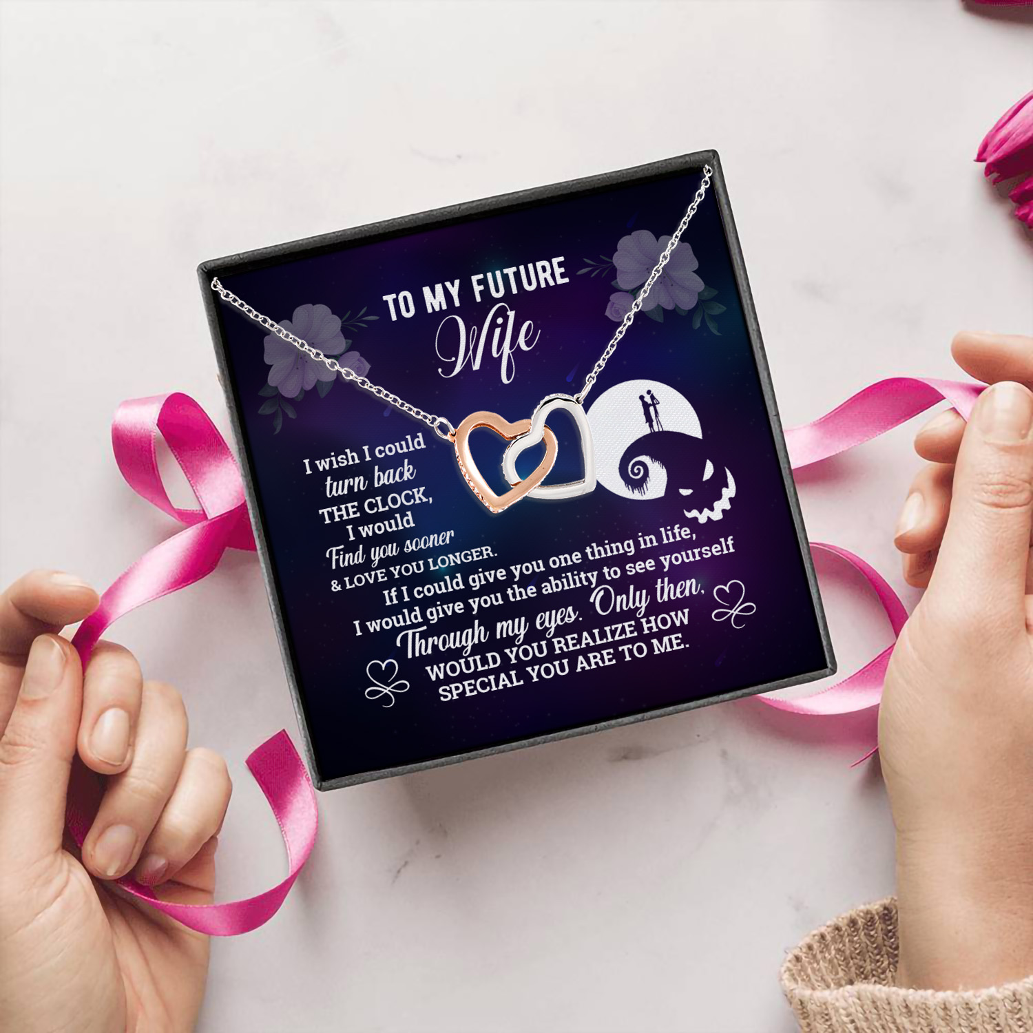 69HG_ Future Wife Turn Back The Lock (5) Interlocking Hearts Necklace 5