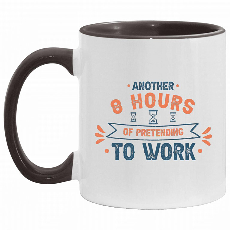 8 Accent Mug, White/Black, 11 oz. Accent Mug
