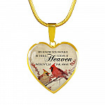We Know You Would Be Here Today If Heaven Weren't So Far Away Heart Pendant Necklace - Memorial Gift - Heart Luxury Necklace (Gold Plated)