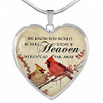 We Know You Would Be Here Today If Heaven Weren't So Far Away Heart Pendant Necklace - Memorial Gift - Heart Luxury Necklace (Silver)