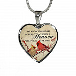 We Know You Would Be Here Today If Heaven Weren't So Far Away Heart Pendant Necklace - Memorial Gift - Heart Luxury Necklace (Silver)