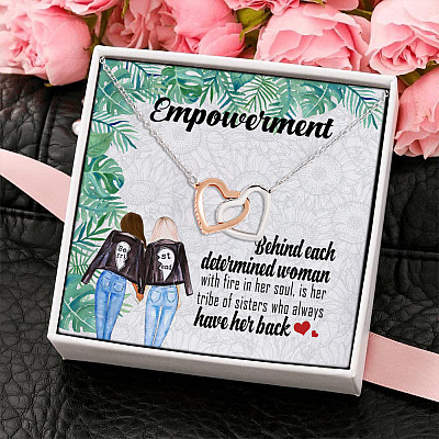 Besties Empowerment Behind Each Determined Woman Is Soul Sisters Best Friends Interlocking Hearts Necklace