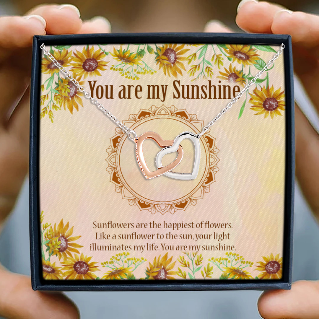 3KT. You Are My Sunshine(4) Interlocking Hearts Necklace 3