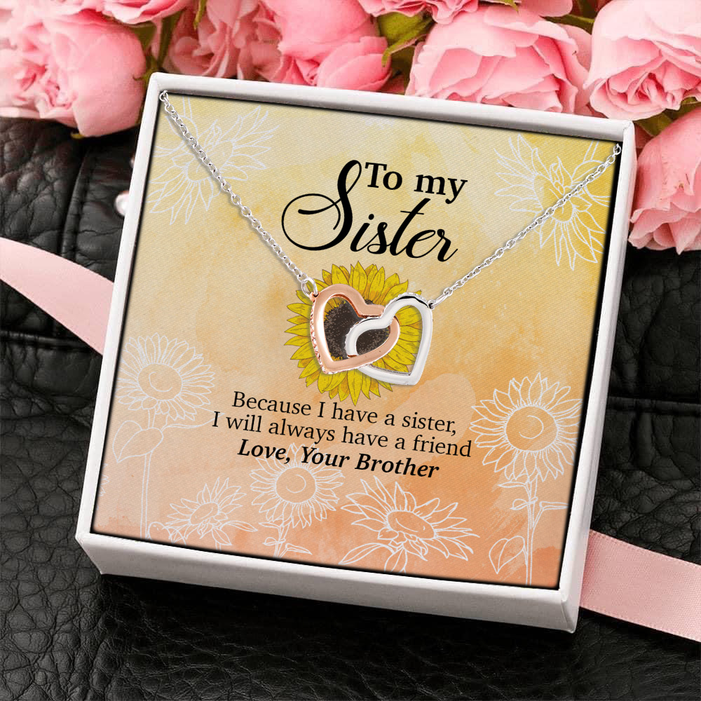 4KT. To My Sister(5) Interlocking Hearts Necklace 4