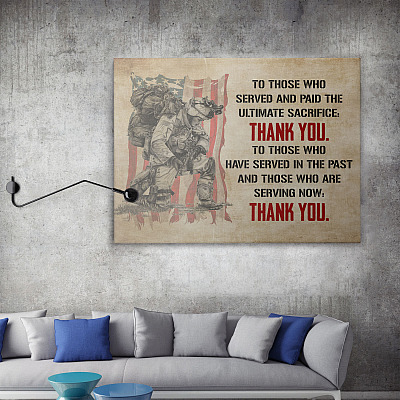 Alternative view of Veteran Gift - to Those Who Served and Paid the Ultimate Sacrifice Thank You Framed Canvas - Unframed Poster