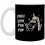Shut Duh Fuh Cup Mug, Black, 11 oz. White Mug