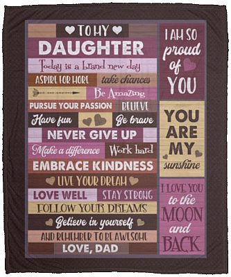 Dad To My Daughter Today Is A Brand, White, Cozy Plush Fleece Blanket - 50x60