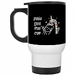 Shut Duh Fuh Cup Mug, Black, 14 oz. White Travel Mug