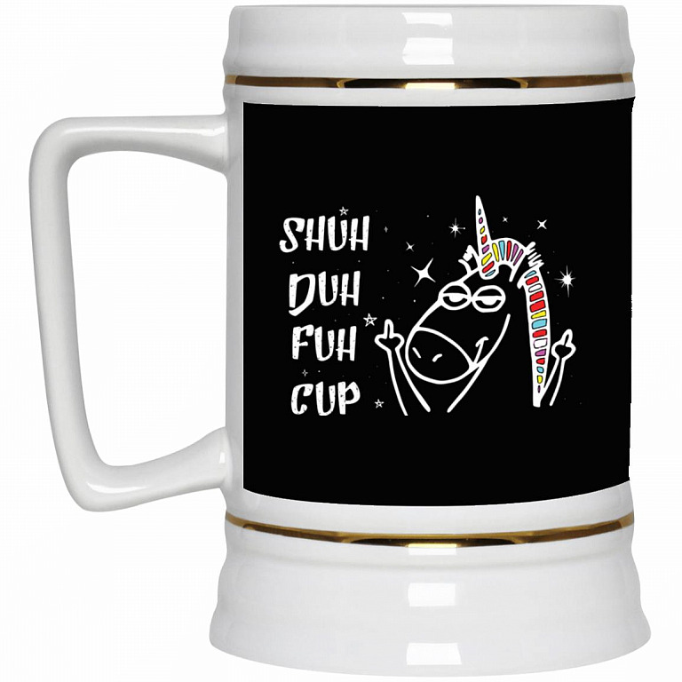 Shut Duh Fuh Cup Mug, Black, 22 oz. Beer Stein
