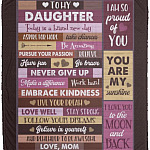 Mom To My Daughter Today Is A Brand New Day, White, Cozy Plush Fleece Blanket - 50x60