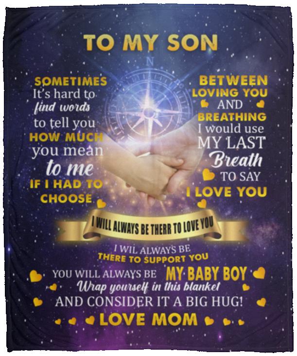 To My Son Bethlehem, White, Cozy Plush Fleece Blanket - 50x60