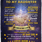 To My Daughter Bethlehem Mink Blanket - Hard To Find Words To Tell How You Mean To Me Woven Blanket, White, Cozy Plush Fleece Blanket - 50x60