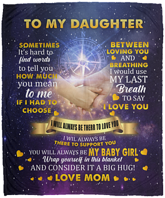 To My Daughter Bethlehem Mink Blanket - Hard To Find Words To Tell How You Mean To Me Woven Blanket, White, Cozy Plush Fleece Blanket - 50x60