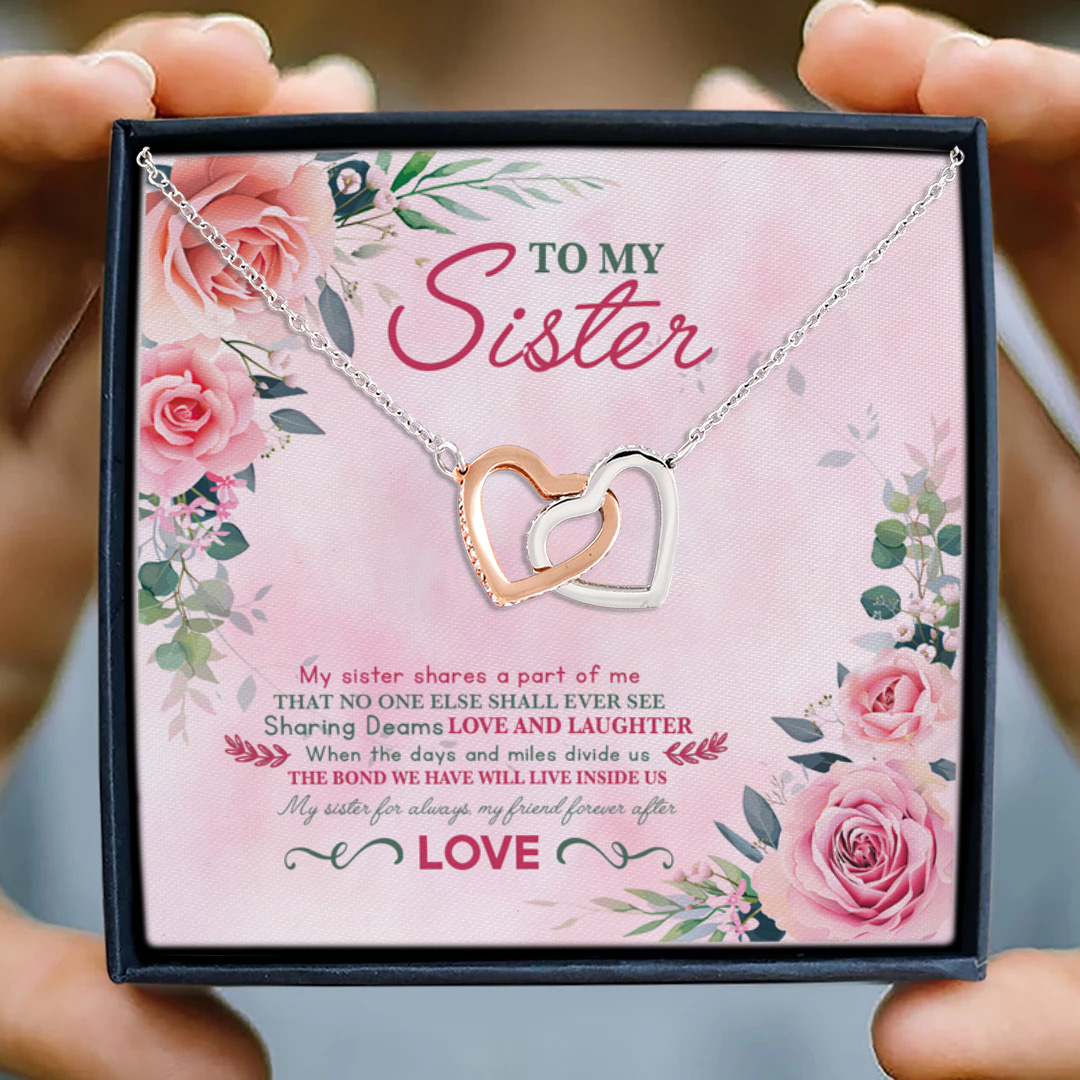 88 HG_ To My Sister My Sister Shares(5) Interlocking Hearts Necklace 3