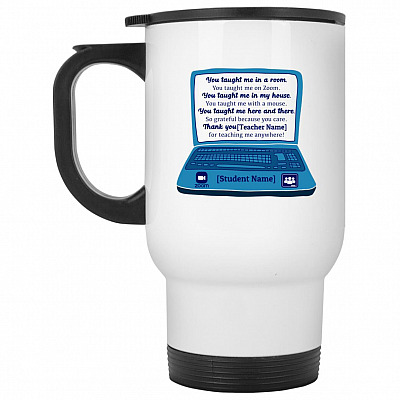 14 oz. White Travel Mug