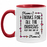 Personalized Thanks for All, White/Red, 11 oz. Accent Mug