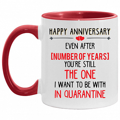 Personalized Anniversary Years, White/Red, 11 oz. Accent Mug
