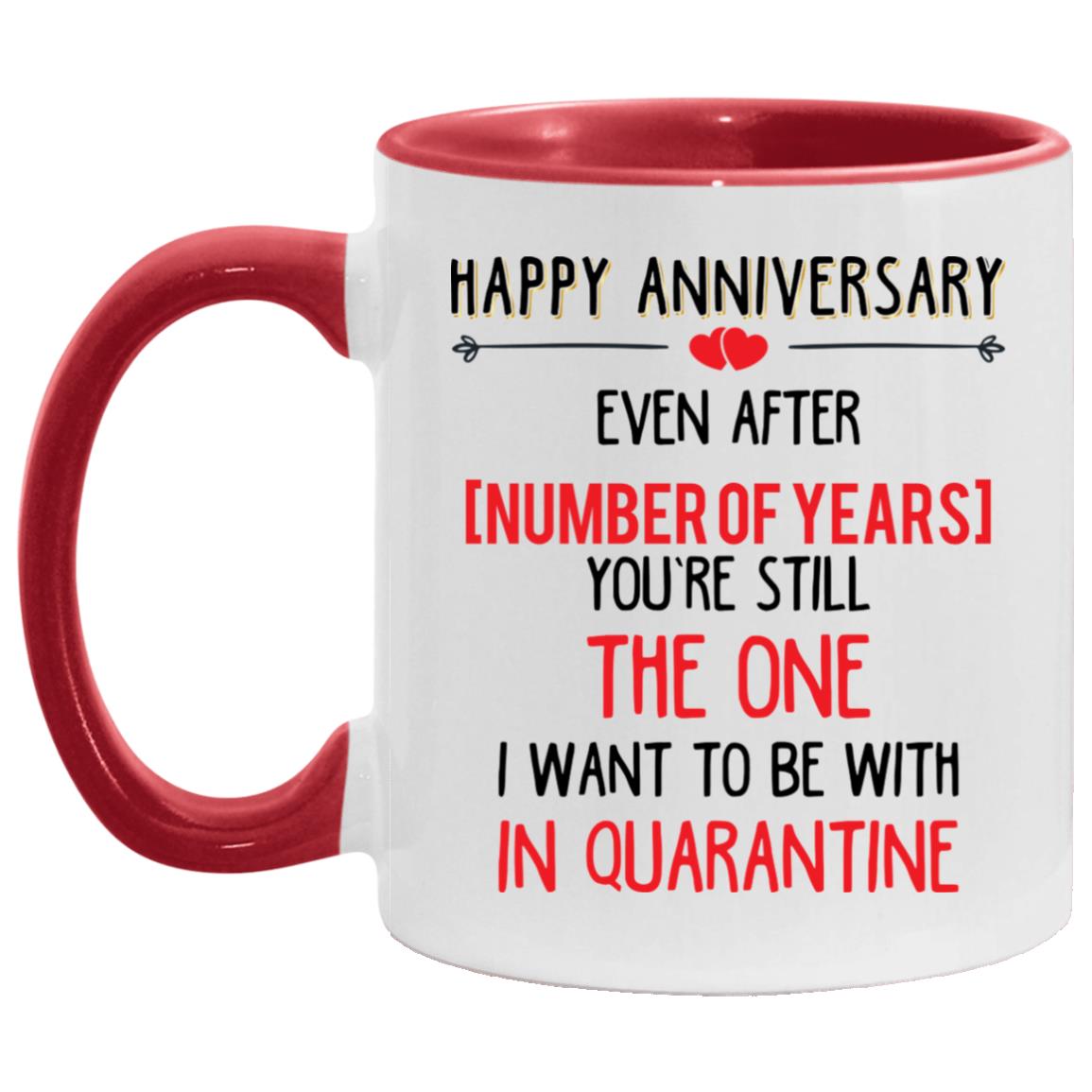 Personalized Anniversary Years, White/Red, 11 oz. Accent Mug