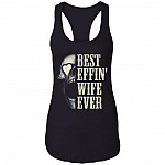 Best Effin' Wife Ever Skull Cotton Tank, Black, Ladies Racerback Tank