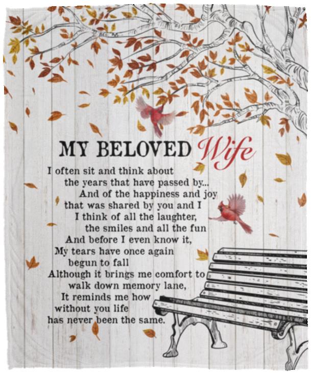 My Beloved Wife Fleece Mink Blanket, White, Cozy Plush Fleece Blanket - 50x60 My Beloved Wife Fleece Mink Blanket, White, Cozy Plush Fleece Blanket - 50x60