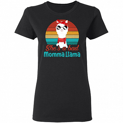 She's a Bad Momma Llama, Black, Ladies T-Shirt