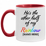 Personalized Lgbt Gift - He's Accent Mug, White/Red, 11 oz. Accent Mug Personalized Lgbt Gift - He's Accent Mug, White/Red, 11 oz. Accent Mug