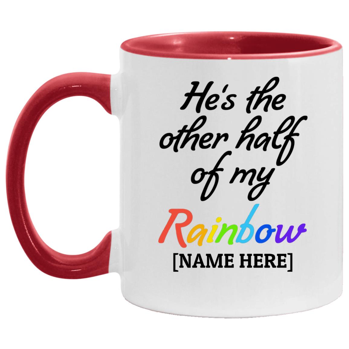 Personalized Lgbt Gift - He's Accent Mug, White/Red, 11 oz. Accent Mug Personalized Lgbt Gift - He's Accent Mug, White/Red, 11 oz. Accent Mug