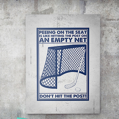 Alternative view of Hockey Goalie Stick Peeing On The Seat Is Like Hitting The Post On An Empty Net Framed Canvas Unframed Poster