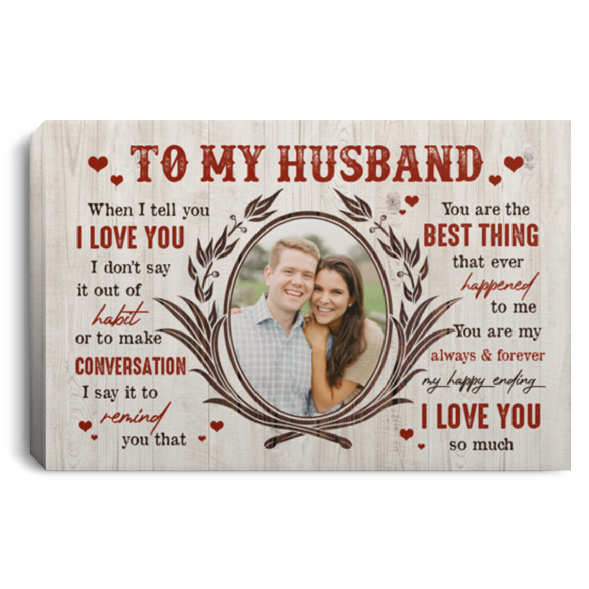 Personalized Photo To My Husband When I Tell You I Love You I Don't Say It Out Of Habit Framed Canvas - Unframed Poster, White, 0.75'' Framed Canvas Personalized Photo To My Husband When I Tell You I Love You I Don't Say It Out Of Habit Framed Canvas - Unframed Poster, White, 0.75'' Framed Canvas