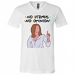50 HG. No Uterus (4), White, V-Neck T-Shirt