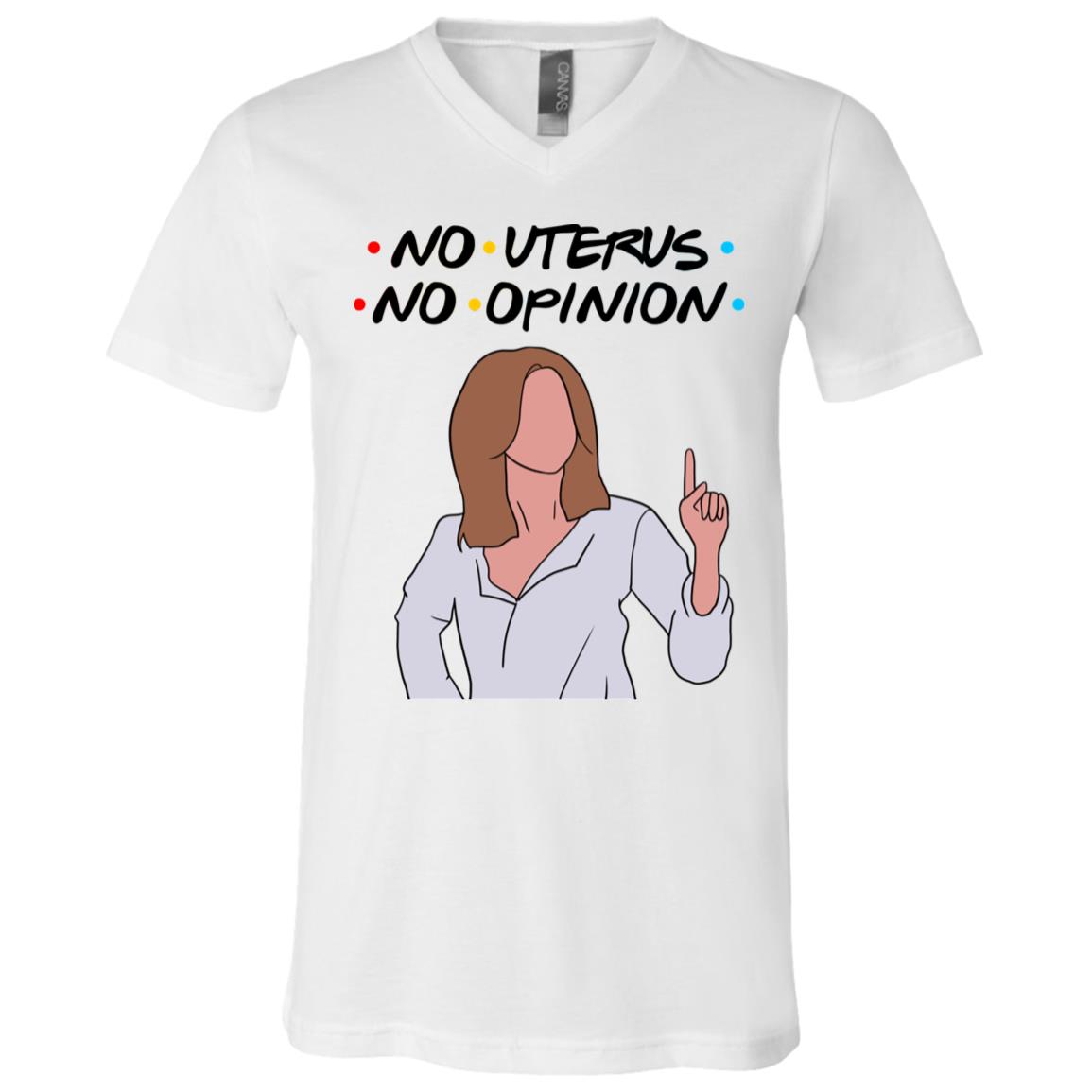 50 HG. No Uterus (4), White, V-Neck T-Shirt