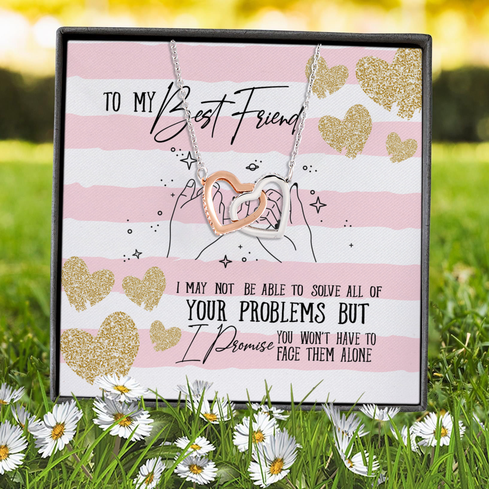 1Th. To My Best Friend(4) Interlocking Hearts Necklace 7