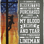 Lineman It Cannot Be Inherited, White, Cozy Plush Fleece Blanket - 50x60