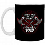 Viking Axes Like Boobs Event The Small Ones Mug, Black, 11 oz. White Mug
