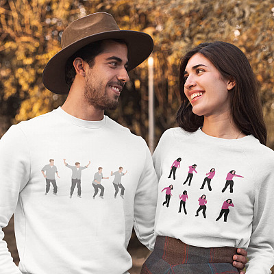 Alternative view of Matching Couple Dancing Hoodie - Sweatshirt - Long Sleeve - Girl Friends Sweater - Couple Goals Sweatshirt