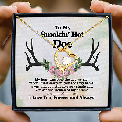 To My Smokin' Hot Doe Dream To My Future Wife My Fiance My Girlfriend Deer Forever Love Pendant Necklace