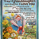 Personalized to My Granddaughter Blanket, White, Cozy Plush Fleece Blanket - 50x60