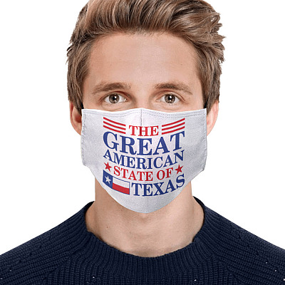 Alternative view of The Great American State of Texas - Texas Roots Washable Reusable Custom - Printed Cloth Face Mask Cover