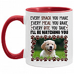 Personalized Photo Every Snack Accent Mug, White/Red, 11 oz. Accent Mug Personalized Photo Every Snack Accent Mug, White/Red, 11 oz. Accent Mug