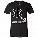 Off Duty Funny Healthcare Worker T-Shirt, Black, V-Neck T-Shirt