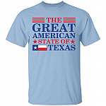 The Great American State of Texas T-Shirt, Light Blue, Unisex T-Shirt