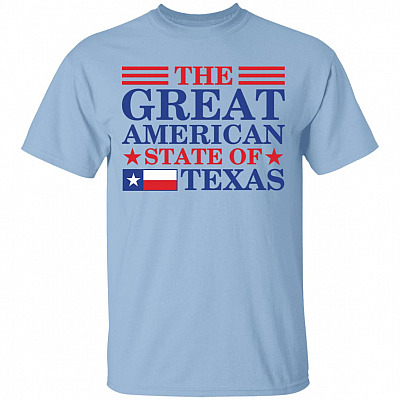 The Great American State of Texas T-Shirt, Light Blue, Unisex T-Shirt