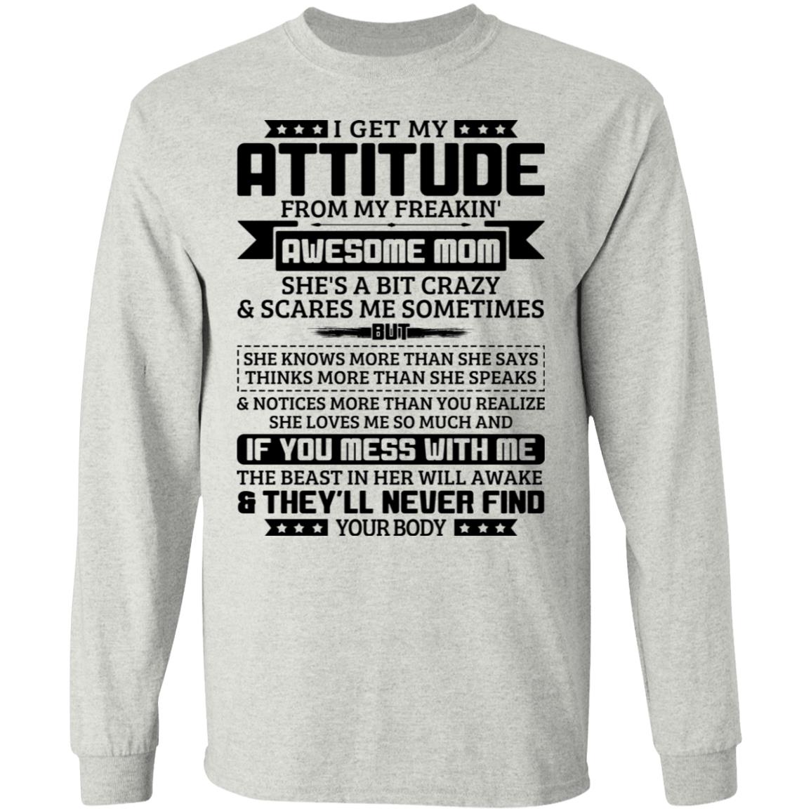 G240 LS Ultra Cotton T-Shirt, Ash, Long Sleeve