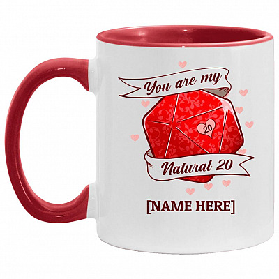 Personalized Accent Mug, White/Red, 11 oz. Accent Mug