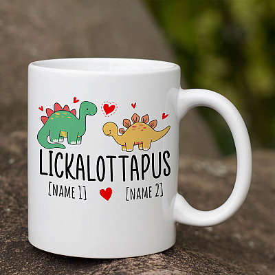 Alternative view of Personalized Lickalottapus Ceramic Coffee Mug - Funny Lesbian Water Bottles - Funny Valentines Mug