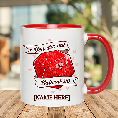 Alternative view of Personalized You Are My Natural 20 Accent Mug - Nat 20 Critical Roll Dnd Mug