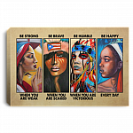 Puerto Rican Girls Be Strong When You Are Weak Be Happy Every Day Framed Canvas Prints - Unframed Poster, White, 0.75'' Framed Canvas