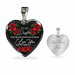 To My Daughter Even Though You're Not My Blood I Love You as If You Were - Step Daughter Heart Pendant Necklace - Heart Luxury Necklace (Silver)