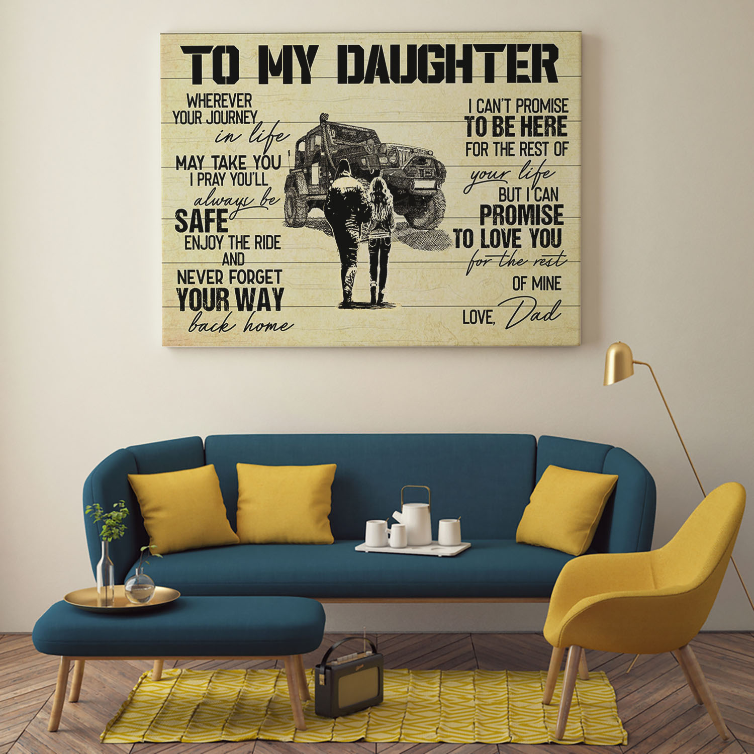 3VT. To My Daughter Off-roading canvas mockup