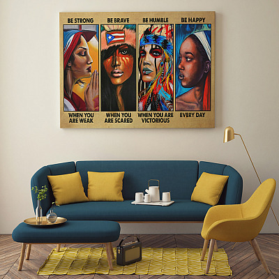 Alternative view of Puerto Rican Girls Be Strong When You Are Weak Be Happy Every Day Framed Canvas Prints - Unframed Poster